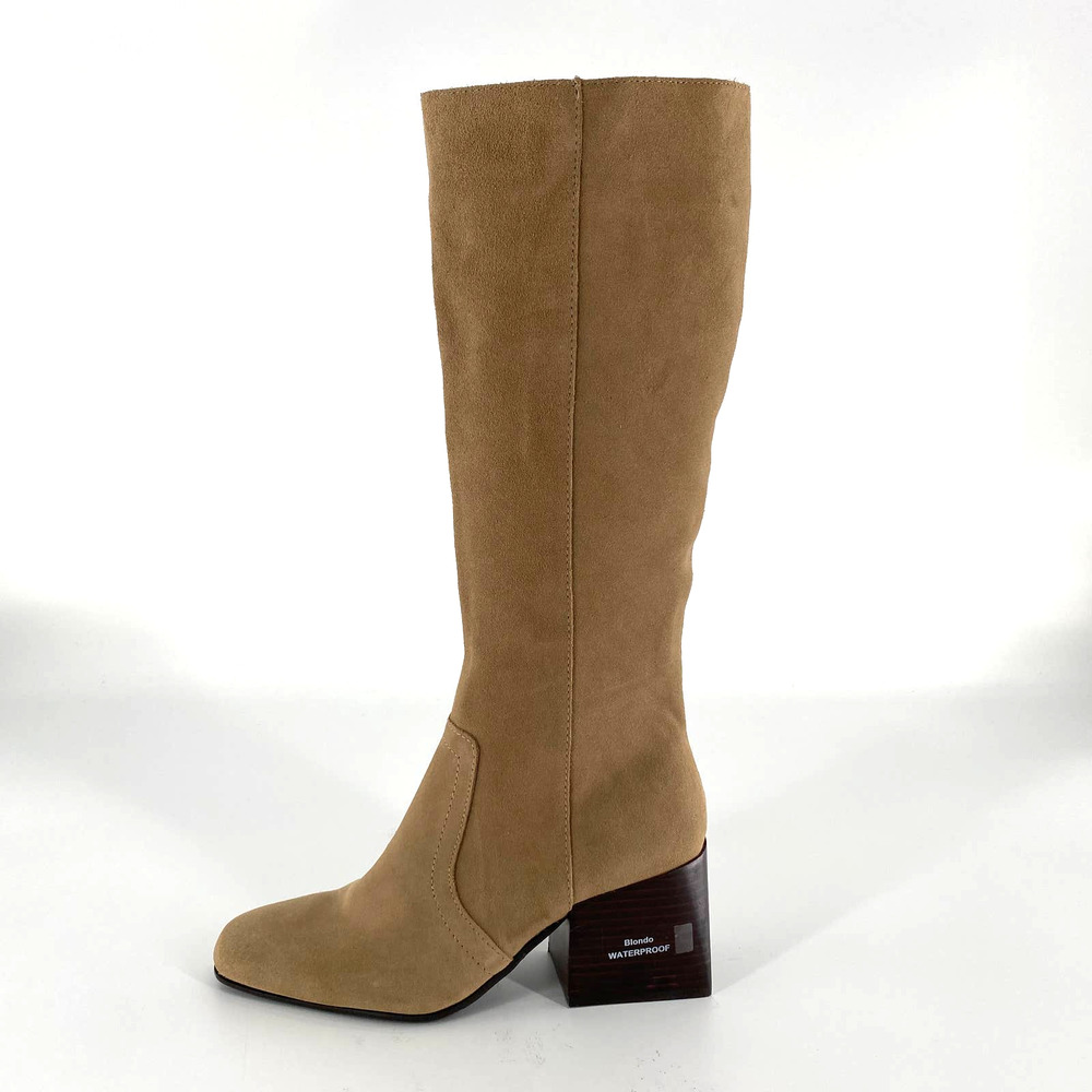 Blondo Tan Suede Knee-High Block Heel Boots NWT